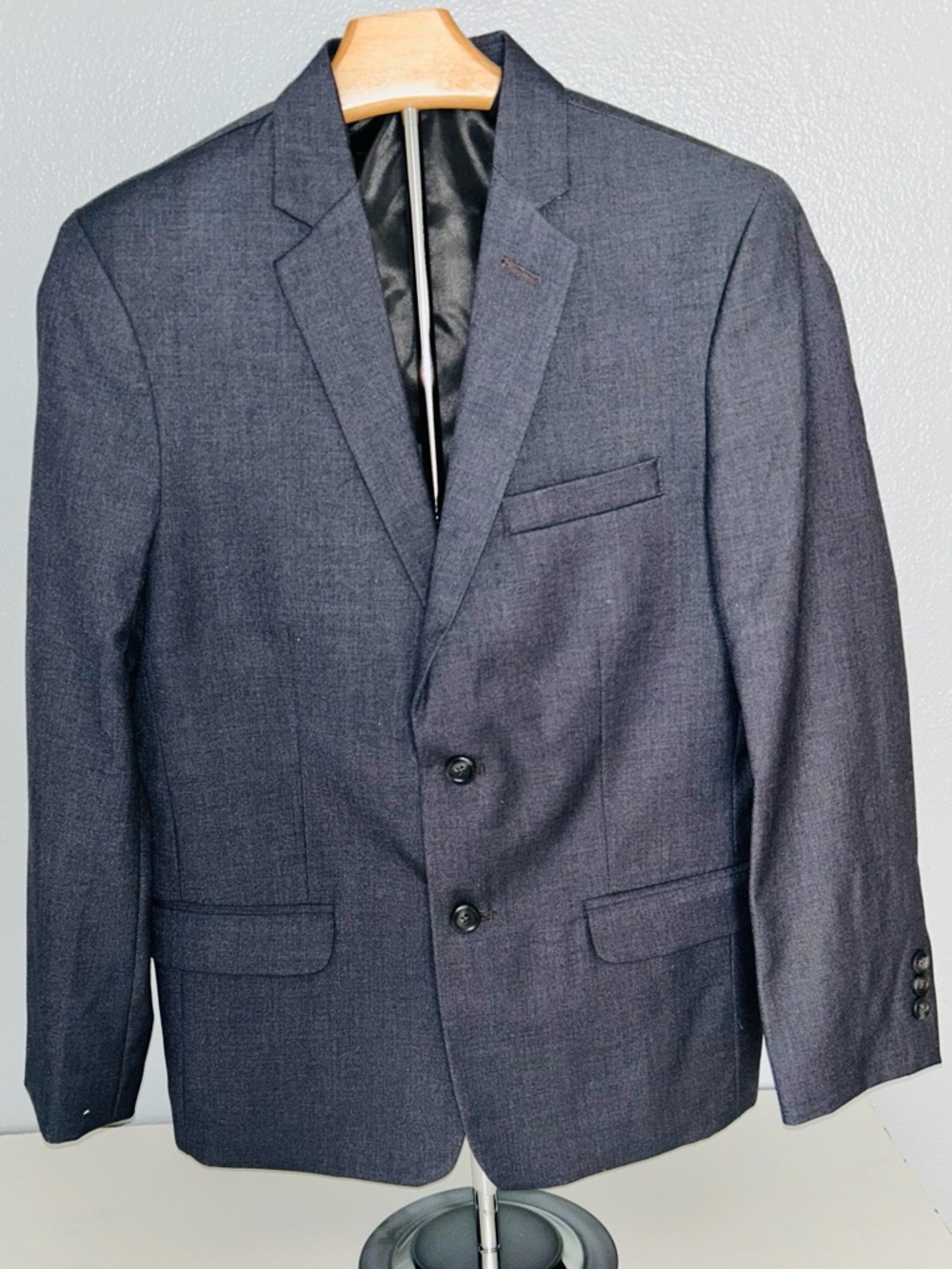Calvin Klein Boys charcoal gray sport coat sz 14 Husky fully lined EUC